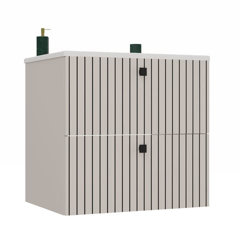 ⁨SZAFKA POD UMYWALKĘ TIGO 60 2S KASZMIR RYFLOWANY FRONT + UMYWALKA⁩ w sklepie Wasserman.eu