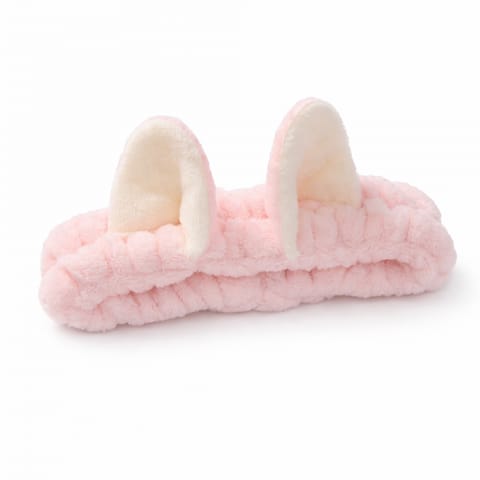 ⁨Opaska kosmetyczna uszka ozdobna, różowa O230R⁩ w sklepie Wasserman.eu