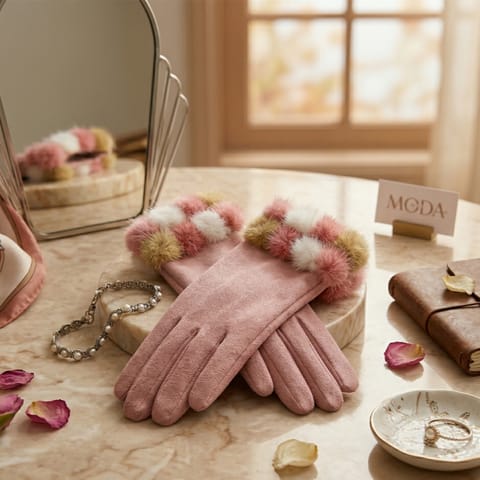 ⁨RĘKAWICZKI GLAM FUTRO PIK REK112R⁩ w sklepie Wasserman.eu