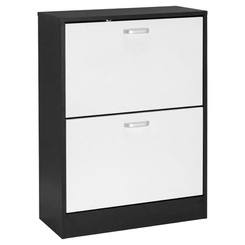 ⁨Szafka na buty do przedpokoju ZEFIR black/white⁩ w sklepie Wasserman.eu