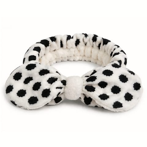 ⁨Opaska kosmetyczna do włosów DOTS, biało czarna OPK13⁩ w sklepie Wasserman.eu