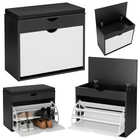 ⁨Szafka na buty do przedpokoju HEDOR BLACK/WHITE⁩ w sklepie Wasserman.eu