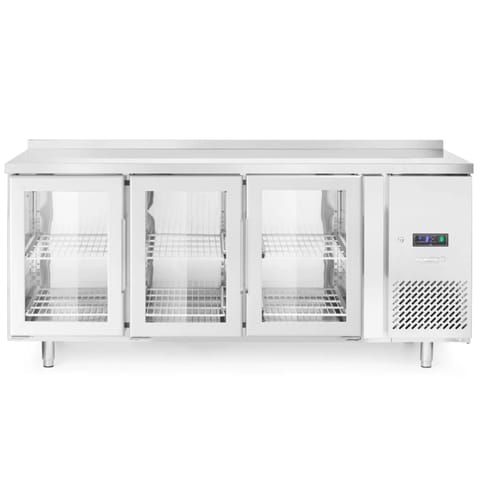 ⁨3-door glazed refrigerated table with worktop 180cm - Hendi 233436⁩ at Wasserman.eu