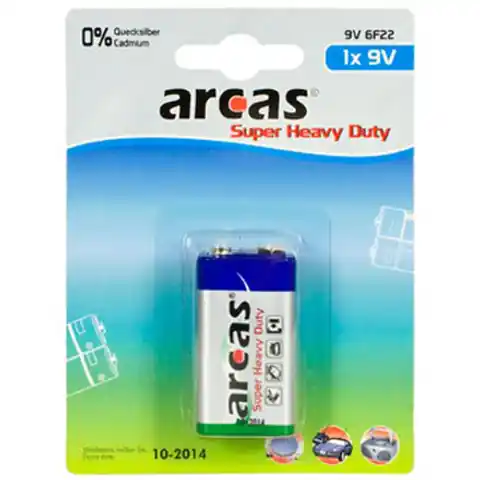 ⁨Arcas | 9V/6LR61 | Super Heavy Duty | 1 pc(s)⁩ w sklepie Wasserman.eu