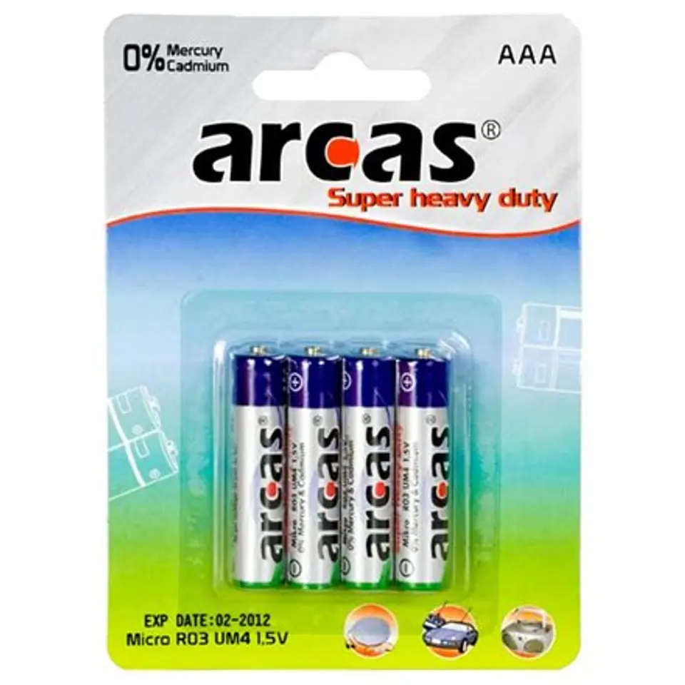 ⁨Arcas | AAA/R03 | Super Heavy Duty | 4 szt.⁩ w sklepie Wasserman.eu