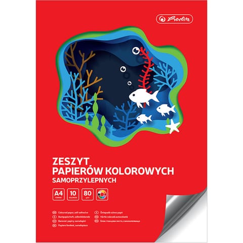 ⁨Zeszyt papierów kolorowych samoprzylepny A4 10k 80g. 400201900 HERLITZ⁩ w sklepie Wasserman.eu