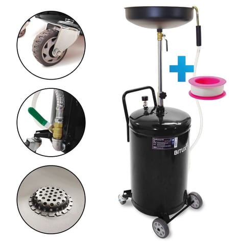 ⁨Przenośna mobilna Zlewarka do oleju Warsztatowa Regulowana ze zbiornikiem 80L⁩ w sklepie Wasserman.eu