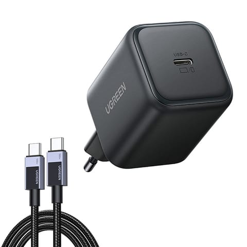 ⁨Ładowarka sieciowa UGREEN X524, 45W, USB-C GaN (czarna) + kabel 1m⁩ w sklepie Wasserman.eu