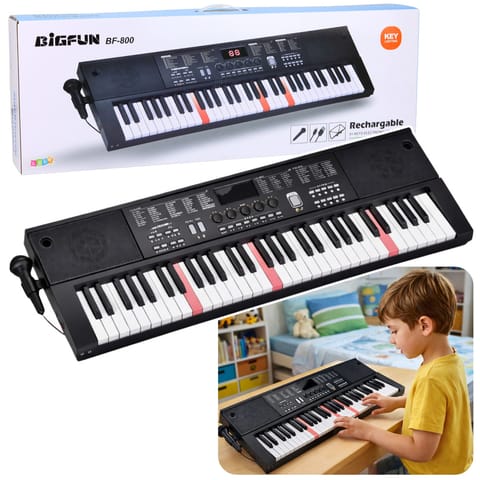 ⁨Keyboard Pianinko Elektryczne Z Mikrofonem 200 Brzmień 61 Klawiszy 78cm⁩ w sklepie Wasserman.eu
