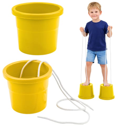 ⁨Szczudła Kubełkowe Kubeczki Trening Równowagi Żółte 2 szt.⁩ w sklepie Wasserman.eu