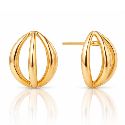 ⁨Kolczyki ze stali szlachetnej platerowane 14k złotem, sztyft KST3239⁩ w sklepie Wasserman.eu