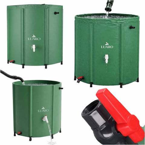 ⁨Pojemnik LUARO zbiornik na deszczówkę z kranem beczka na wodę deszczową składana 200 litrów⁩ w sklepie Wasserman.eu