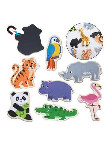 ⁨VIGA Drewniane Magnesy Dzikie Zwierzęta – Kolorowe Magnesy Edukacyjne 18M+⁩ w sklepie Wasserman.eu