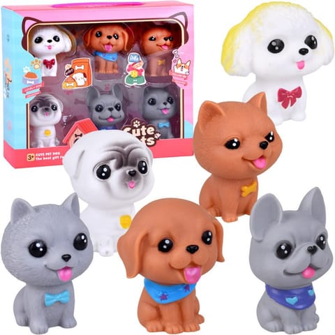 ⁨Zestaw figurki pieski gumowe 6 sztuk szczeniaczki pieski ZA4629⁩ w sklepie Wasserman.eu