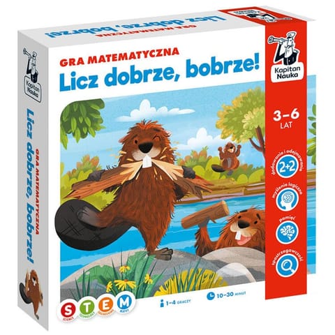 ⁨Kapitan Nauka Licz dobrze, bobrze! matematyczna gra edukacyjna GR0673⁩ w sklepie Wasserman.eu