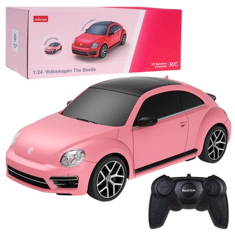 ⁨Auto Volkswagen Beetle UV Sensitive Zdalnie Sterowane RC Różowe Rastar 1:24⁩ w sklepie Wasserman.eu