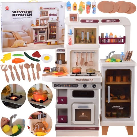 ⁨Interaktywna beżowa kuchnia dla dzieci + efekty: światło dźwięk para ZA5766⁩ w sklepie Wasserman.eu