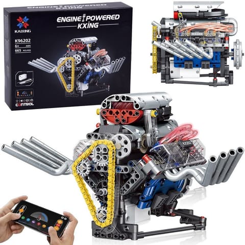 ⁨Klocki techniczne Zbuduj SILNIK na akumulator Światło i ruch 665-ele ZA5812⁩ w sklepie Wasserman.eu