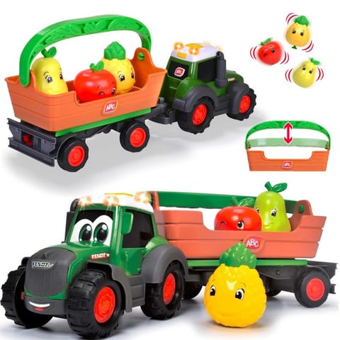 ⁨Traktor z przyczepą zdejmowaną Koszyk i 3 owoce - gra i świeci 12m+ ZA6182⁩ w sklepie Wasserman.eu