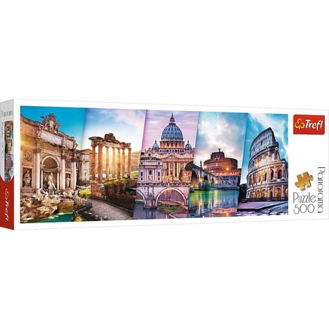 ⁨Puzzle 500 Panorama - Podróż do Włoch TREFL⁩ w sklepie Wasserman.eu