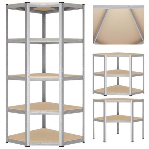 ⁨Regał magazynowy narożny 5 poziomów 875 kg 180 x 70 x 40 cm⁩ w sklepie Wasserman.eu