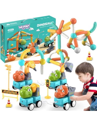 ⁨WOOPIE Klocki Magnetyczne Dinozaury Konstrukcyjne 84 el.⁩ w sklepie Wasserman.eu