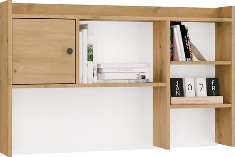 ⁨Nadstawka do Biurka 120 cm DĄB ARTISAN 1 Drzwi Regał Na Książki Dokumenty⁩ w sklepie Wasserman.eu