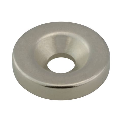 ⁨MAGNES NEODYMOWY OKRĄGŁY STAHL 14*3MM Z OTWOREM 8/4MM 5SZT⁩ w sklepie Wasserman.eu