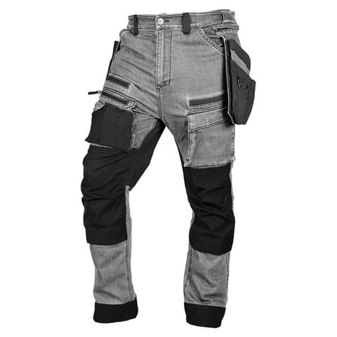 ⁨SPODNIE ROBOCZE DENIM WZMOCNIENIA CORDURA, SZARE, ROZ. L⁩ w sklepie Wasserman.eu