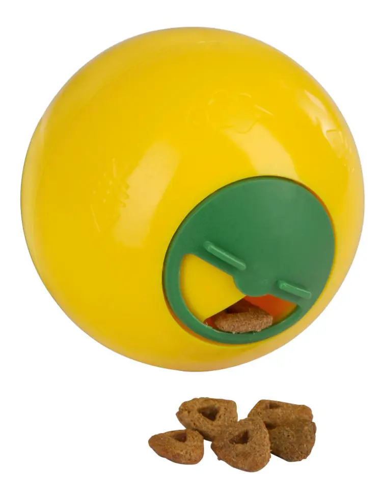 ⁨KERBL Zabawka rozwijająca dla kota Snack Ball, żółta 7,5cm [81642]⁩ w sklepie Wasserman.eu