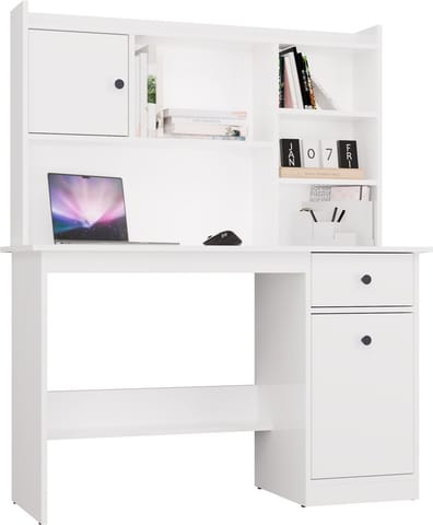 ⁨Biurko CHESTER Z NADSTAWKĄ Biały 1 Szuflada Szafka Regał Do Pokoju⁩ w sklepie Wasserman.eu