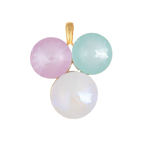 ⁨Zawieszka zdobiona trzema kryształami o średnicy 14mm i 16 mm trzema kryształami (A25/JES/192AU)⁩ w sklepie Wasserman.eu