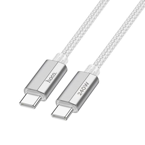 ⁨Kabel USB C do USB C Hoco QC3.0 PD 5A 240W 1,8 m U134 szary⁩ w sklepie Wasserman.eu