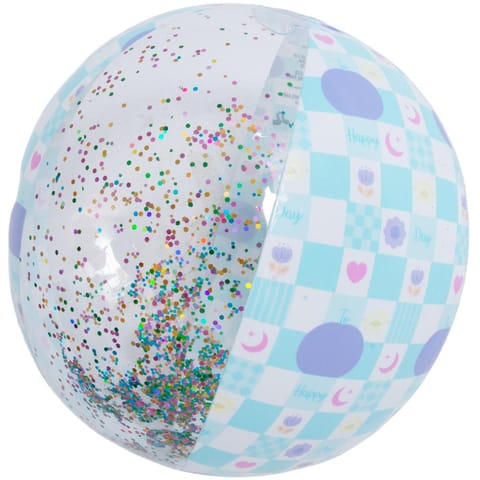 ⁨PIŁKA PLAŻOWA DMUCHANA 50CM BROKAT NIEBIESKI 53197⁩ w sklepie Wasserman.eu