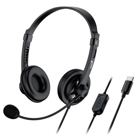 ⁨Genius HS-230U słuchawki z mikrofonem, przewodowa, czarna, USB-C⁩ w sklepie Wasserman.eu
