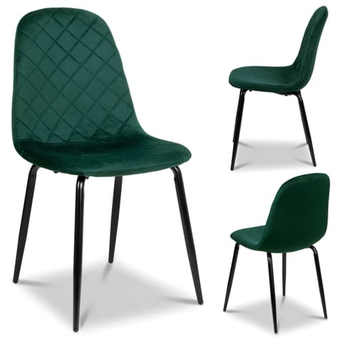 ⁨Krzesło welurowe Orlando Velvet ciemnozielone⁩ w sklepie Wasserman.eu