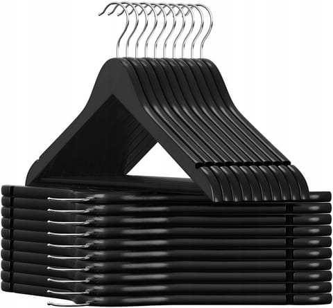 ⁨Wieszak do szafy RONDO komplet 30 szt czarny drewno⁩ w sklepie Wasserman.eu