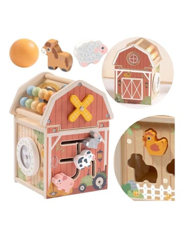 ⁨TOOKY TOY Drewniana Stodoła Aktywności Sorter Liczydło Montessori⁩ w sklepie Wasserman.eu