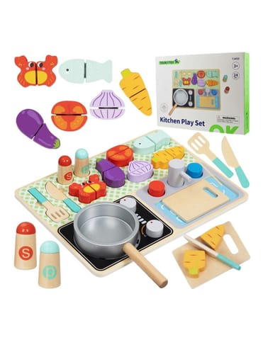 ⁨TOOKY TOY Drewniana Kuchnia z Akcesoriami - Zestaw Małego Kucharza⁩ w sklepie Wasserman.eu
