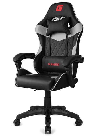 ⁨Fotel obrotowy gamingowy EVO PU GREY XL⁩ w sklepie Wasserman.eu