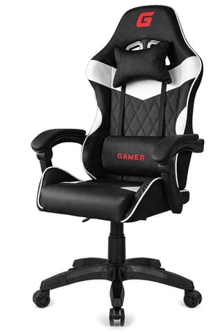 ⁨Fotel obrotowy gamingowy EVO PU WHITE XL⁩ w sklepie Wasserman.eu