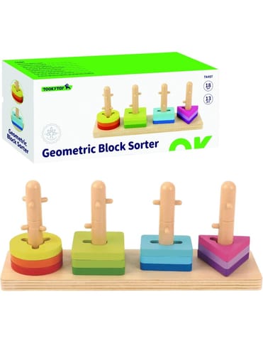 ⁨TOOKY TOY Sorter Kształtów z Kolorowymi Blokami Montessori⁩ w sklepie Wasserman.eu