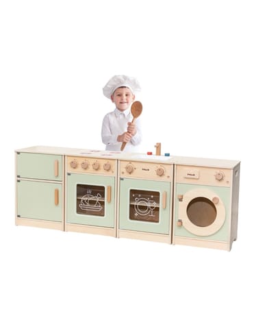 ⁨VIGA PolarB Drewniany Zestaw Kuchenny XL Pralka Kuchenka Zmywarka - Zielony⁩ w sklepie Wasserman.eu
