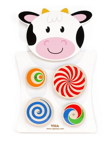 ⁨VIGA Drewniana Tablica Manipulacyjna Krówka Certyfikat FSC Montessori⁩ w sklepie Wasserman.eu