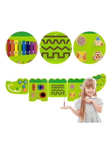 ⁨VIGA Tablica Sensoryczna Manipulacyjna Krokodyl Certyfikat FSC Montessori⁩ w sklepie Wasserman.eu