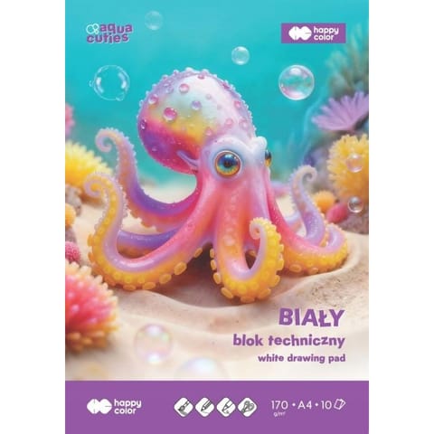 ⁨Blok techniczny A4 biały 170g HA 3550 2030-0AC HAPPY COLOR⁩ w sklepie Wasserman.eu