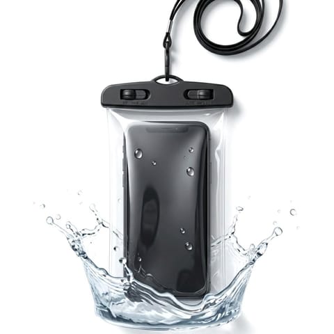 ⁨WODOODPORNE ETUI POKROWIEC NA TELEFON 11,7X21CM PVC CZARNE GRUNDIG⁩ w sklepie Wasserman.eu