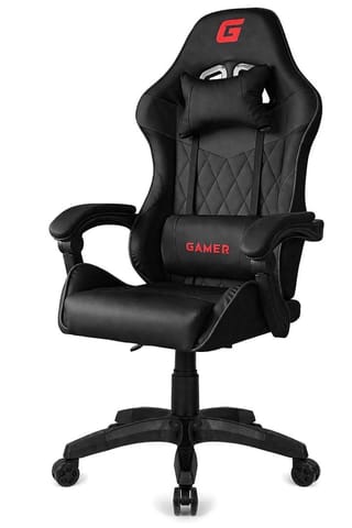 ⁨Fotel obrotowy gamingowy EVO PU BLACK XL⁩ w sklepie Wasserman.eu