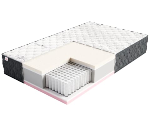 ⁨Materac multipocketowy COMFORT Sprężyny multipocket, 510 sprężyn/m², lateks, pianka memory, pianka, pokrowiec do prania - 120 x 200 - H2 średnio miękki - 31 cm⁩ w sklepie Wasserman.eu