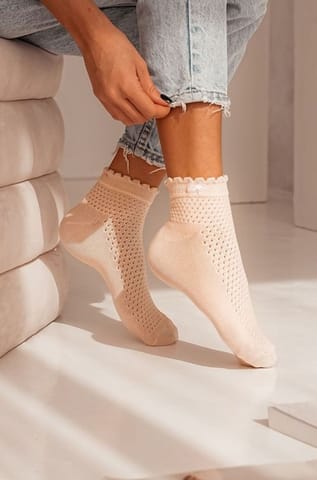 ⁨Skarpety 1115 Ażur Brzoskwiniowe (Rozmiar 37/41)⁩ w sklepie Wasserman.eu